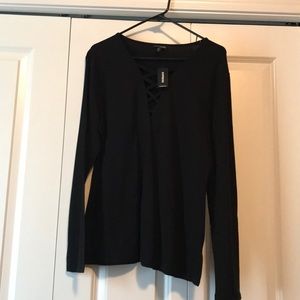 Long sleeve black shirt from express